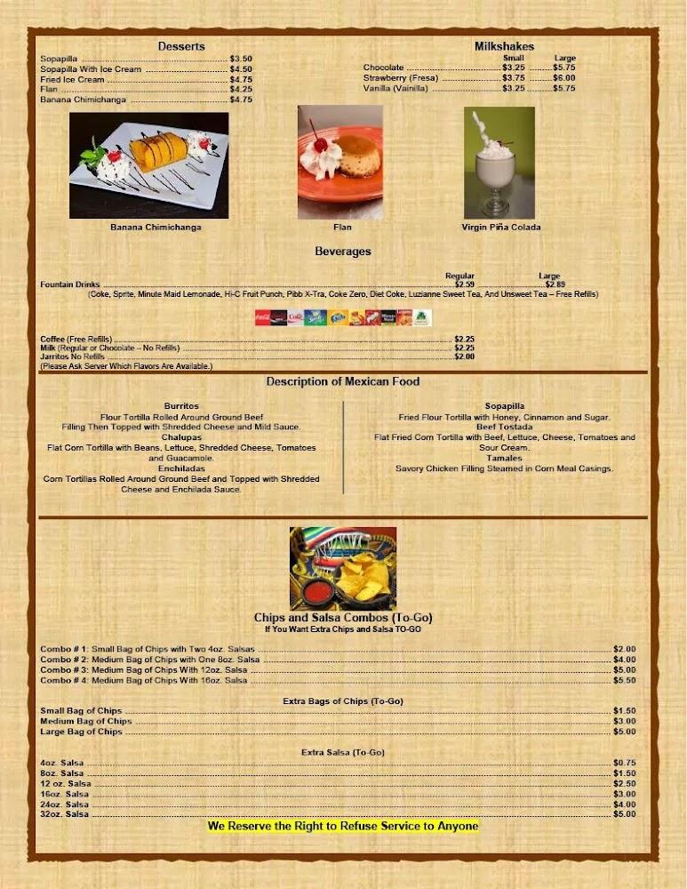 La Michoacana Mexican Restaurant Menu image 1