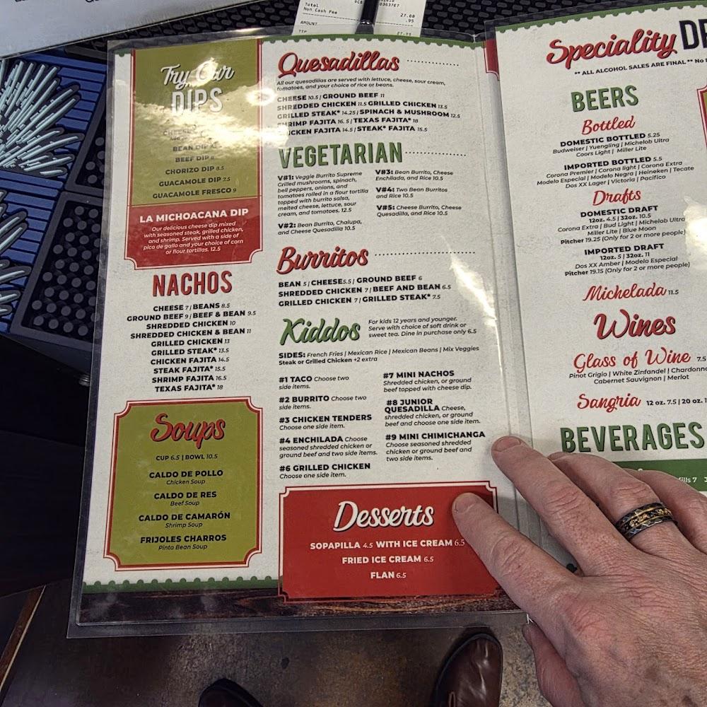 La Michoacana Mexican Restaurant Menu image 2