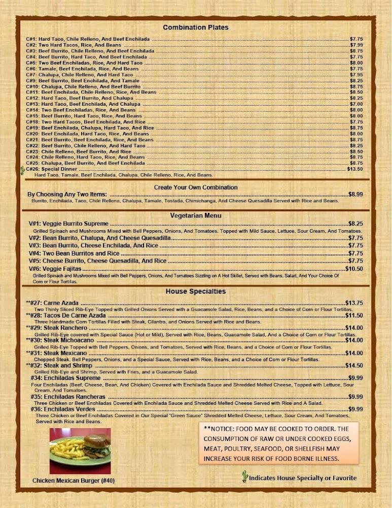 La Michoacana Mexican Restaurant Menu image 4